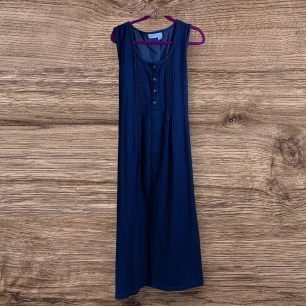 Vermont country store Sleeveless denim jumper dress. XL 100% cotton.